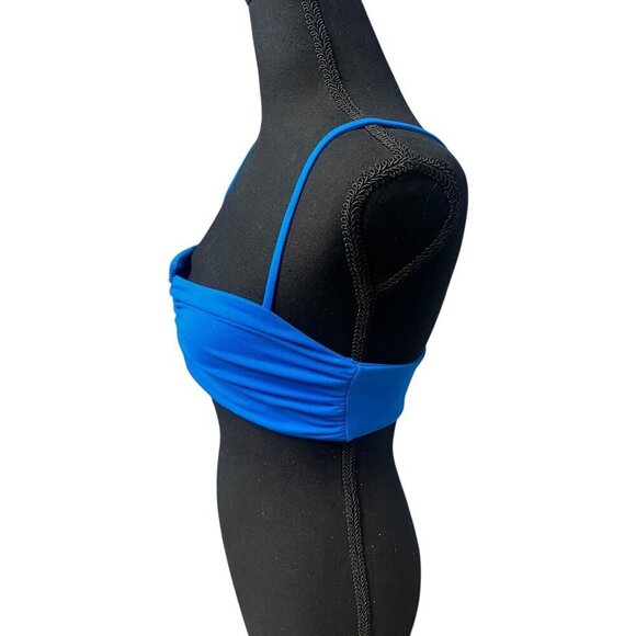 Susana Monaco Womens SMALL Blue Ruched Bandeau Bikini Top, REVOLVE RESORT WEAR - Picture 5 of 6